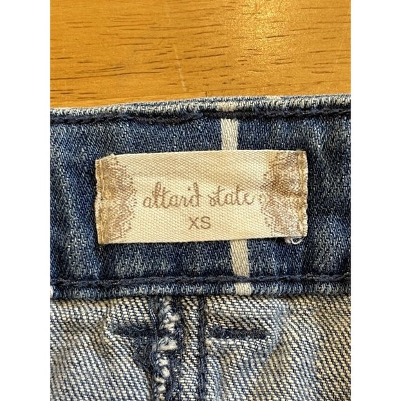 Altar'd State Womens‎ Mini Skirt Extra Small XS Blue White Striped Denim - Picture 3 of 6